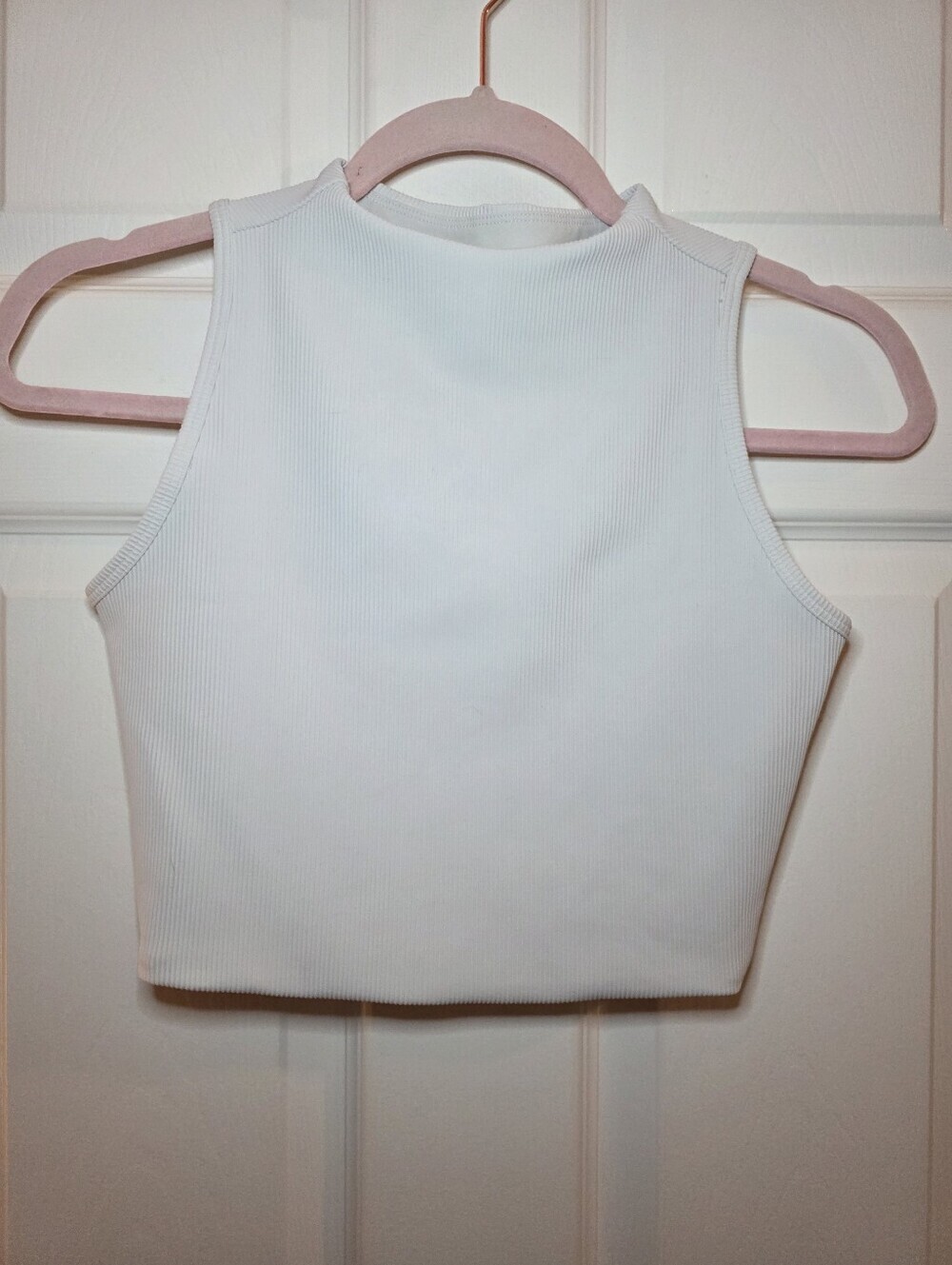 SPANX Contour Rib Mock Neck Crop Top Womens  Size S